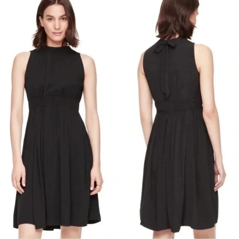 Kate Spade Black Rio Crepe Tie Back Dress Size 0